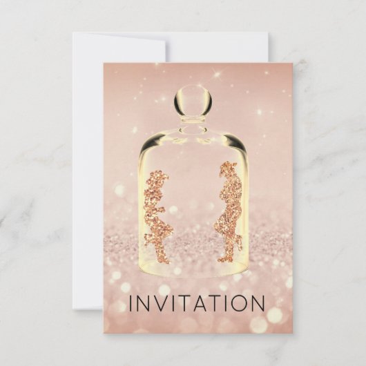 Invitation Crystals Western Move Country Party Rose Cuivre (Devant)