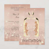 Invitation Crystals Western Move Country Party Rose Cuivre (Devant / Derrière)