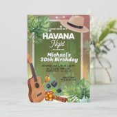 Invitation Cuba Havana Night Man Anniversaire (Debout devant)