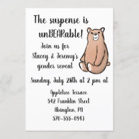 Cube bear gender révéler l'invitation de la fête