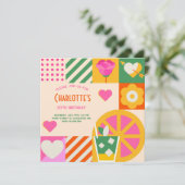 Invitation Cube moderne adulte Anniversaire (Debout devant)