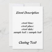 Invitation Cubes cosmiques (Dos)