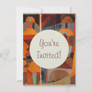 Invitation Cubisme Abstrait coloré Klee Temple Gardens