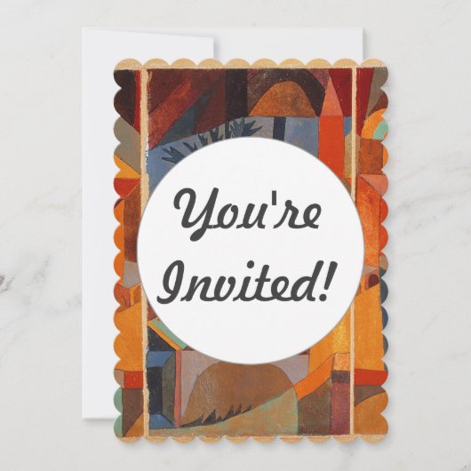 Invitation Cubisme Abstrait coloré Klee Temple Gardens (Devant)