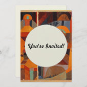 Invitation Cubisme Abstrait coloré Klee Temple Gardens (Devant / Derrière)