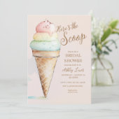 Invitation Cuillère à glace, glace à l'aquarelle (Debout devant)