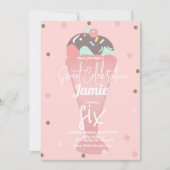 Invitation Cuillère de glace rétro confetti Sundae (Devant)