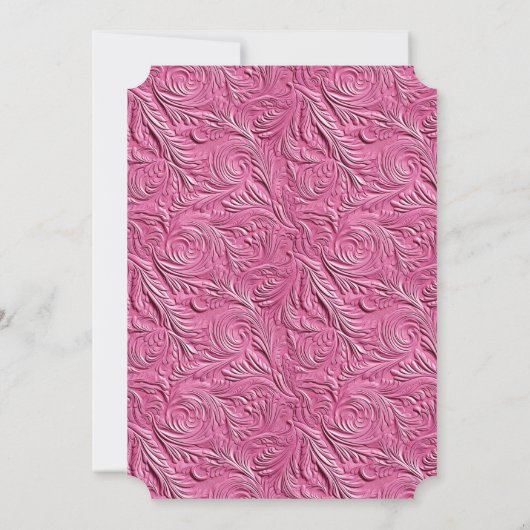 Invitation Cuir Chic Rose Faux (Dos)