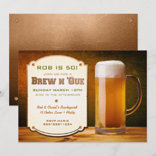 Invitation Cuir de bière rivets Brew N 'Que