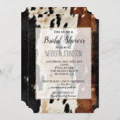 Invitation Cuir de vache crème marron occidental (Devant / Derrière)