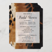 Invitation Cuir de vache noir marron or Sud-Ouest (Devant / Derrière)