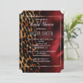 Invitation Cuir de vache noir or rouge (Debout devant)