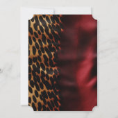 Invitation Cuir de vache noir or rouge (Dos)