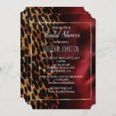 Invitation Cuir de vache noir or rouge (Devant / Derrière)