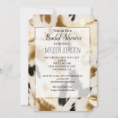 Invitation Cuir de vache occidental crème or noir  (Devant)