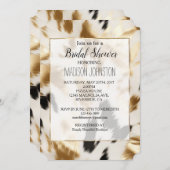 Invitation Cuir de vache occidental crème or noir  (Devant / Derrière)