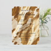 Invitation Cuir de vache occidentale crème dorée  (Debout devant)