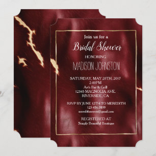 Invitation Cuir de vache sud-ouest rouge profond