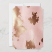 Invitation Cuir de vachette Cowgirl Or Rose Rougeur (Dos)