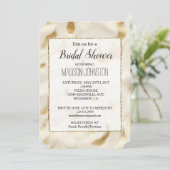 Invitation Cuir de vachette Western Blanc Or (Debout devant)