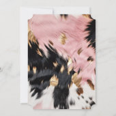 Invitation Cuir de vachette western rose noir blanc or (Dos)