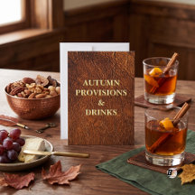 Cuir Doré en Relief Provisions d'Automne Boissons