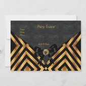 Invitation Cuir Exotique Or Stripe Noir (Dos)