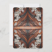 Invitation Cuir Multi Couleurs & Aspect Lace Rustique Anniver (Dos)