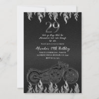 Cuir Noir Moto Argent 29e Anniversaire
