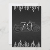 Invitation Cuir noir moto argent 70e 70 ans (Dos)