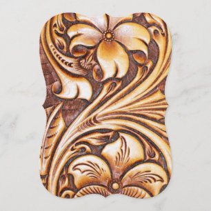 Invitation Cuir ouvragé de style western vintage