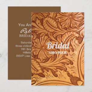 Invitation cuir travaillé de style western rustique