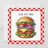 Invitation Cuire Cute hors hamburger personnalisable partie p (Devant)