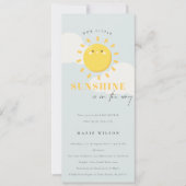 Invitation Cuire Notre Petit Baby shower Garçon Bleu Soleil (Devant)