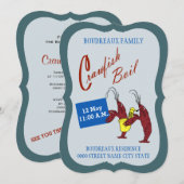 Invitation Cuire Vintage à l'écrevisse Faire bouillir (Devant / Derrière)