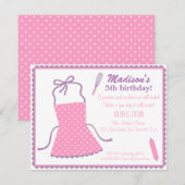 Invitation Cuisine Apron tendance Baking Anniversaire (Devant / Derrière)