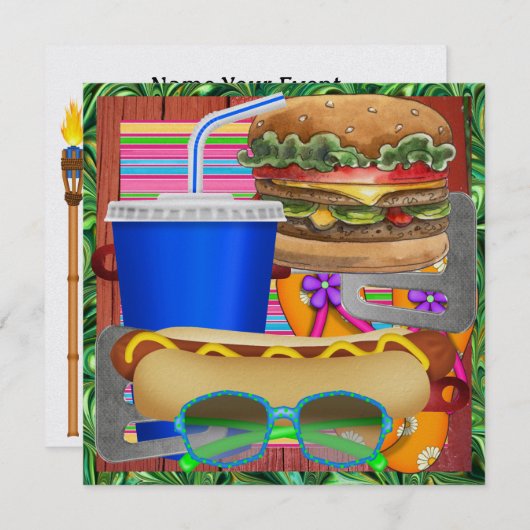 Invitation Cuisine - BBQ - Pas de version bière ! SRF (Devant / Derrière)