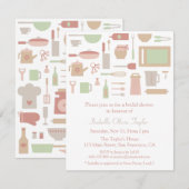 Invitation Cuisine branchée Fête des mariées d'ustensiles de  (Devant / Derrière)
