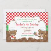 Invitation Cuisine Chef Ours Fête d'anniversaire (Devant)