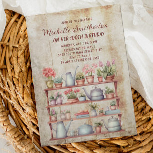 Invitation Cuisine de Ferme Rurale Vintage 100e Anniversaire
