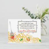 Invitation Cuisine de sauce de pâtes spaghetti livre de recet (Debout devant)
