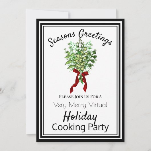 Invitation Cuisine de vacances virtuelles (Devant)