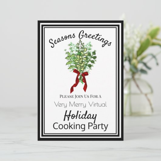 Invitation Cuisine de vacances virtuelles (Debout devant)