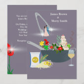 Invitation Cuisine délicieuse cérémonie de Mariage d'amour (Devant / Derrière)