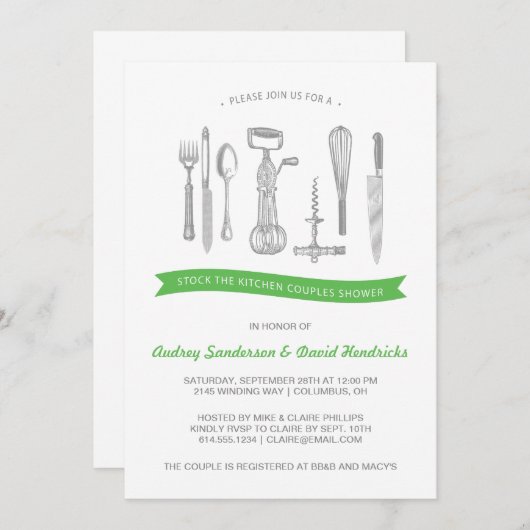 Invitation Cuisine Douche Couples (Devant / Derrière)