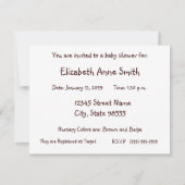 Invitation Cuisine du style champêtre En vichy Baby shower de (Dos)