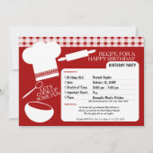 Invitation Cuisine fête d'anniversaire Recette (Devant)