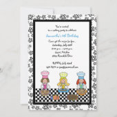 Invitation Cuisine Filles Anniversaire de enfant pâtissier (Devant)