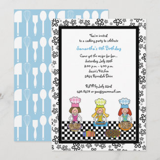 Invitation Cuisine Filles Anniversaire de enfant pâtissier