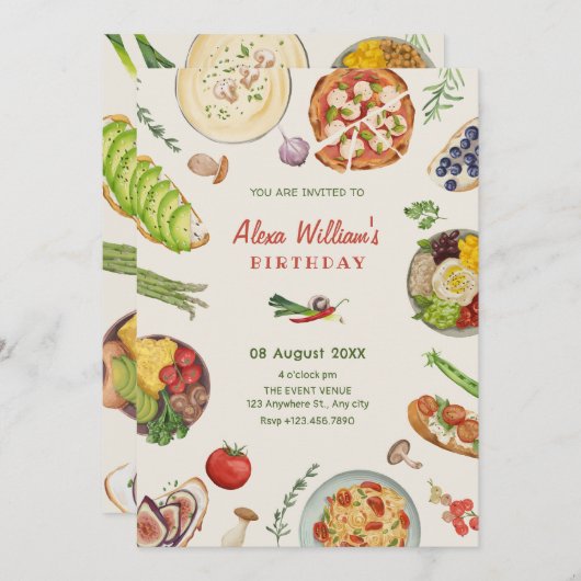 Invitation Cuisine gastronomique (Devant / Derrière)